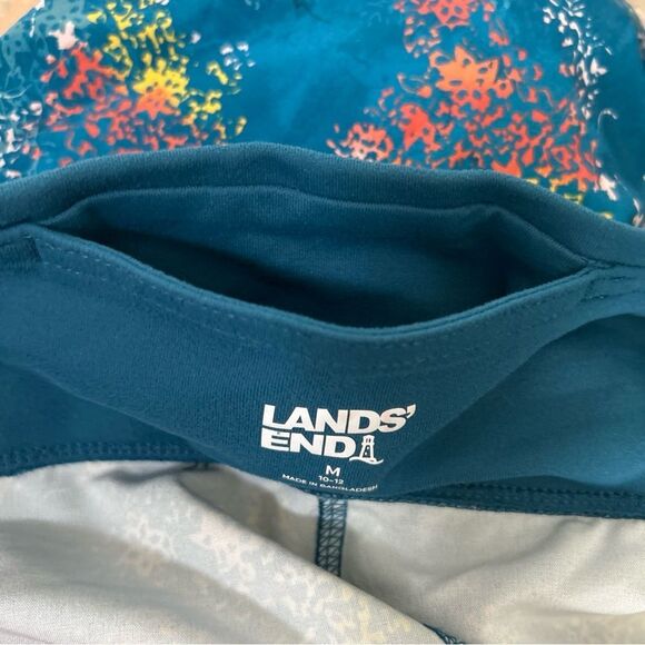 Lands' End Repreve Active Outdoor Pant Teal Tye Dye Floral Womens Medium 10-12 - Picture 8 of 10